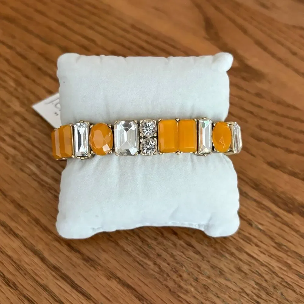 J.Crew | Golden Resin Stretch Bracelet | 2 1/2” Diameter